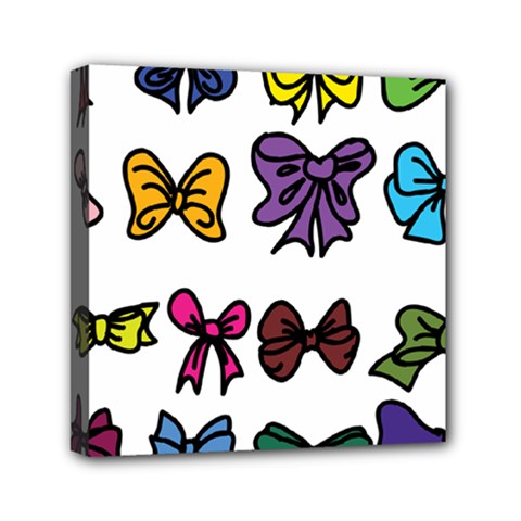 Bows Cartoon Ribbon Mini Canvas 6  X 6  (stretched) by Bajindul