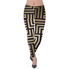 Geometric Pattern   Seamless Luxury Gold Vector Velvet Leggings by Sudhe