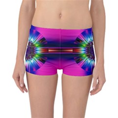 Abstract Art Fractal Creative Pink Reversible Boyleg Bikini Bottoms by Sudhe