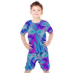 Background Design Pattern Colorful Kids  Tee And Shorts Set by Sudhe