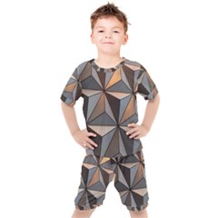 3d Abstract  Pattern Kids  Tee And Shorts Set by Sudhe