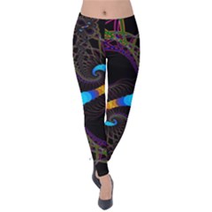 Fractal Artwork Abstract Background Velvet Leggings by Sudhe