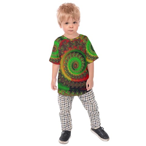 Abstract Fractal Pattern Artwork Art Kids  Raglan Tee by Sudhe