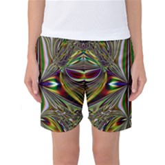 Abstract Art Fractal Pattern Women s Basketball Shorts by Sudhe