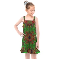Abstract Fractal Pattern Artwork Pattern Kids  Overall Dress by Sudhe
