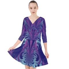 Design Art Digital Art Artwork Quarter Sleeve Front Wrap Dress by Pakrebo