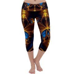 Abstract Art Fractal Artwork Capri Yoga Leggings by Pakrebo
