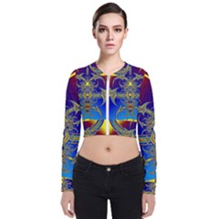 Abstract Art Design Digital Art Long Sleeve Zip Up Bomber Jacket by Pakrebo