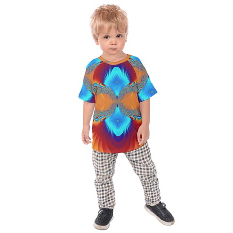 Artwork Digital Art Fractal Colors Kids  Raglan Tee by Pakrebo
