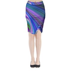 Background Abstract Curves Midi Wrap Pencil Skirt by Bajindul