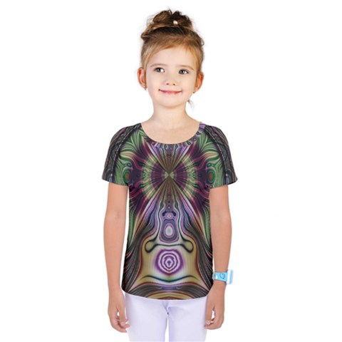 Digital Art Fractal Artwork Kids  One Piece Tee by Pakrebo