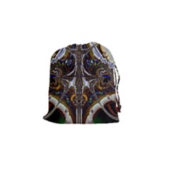 Abstract Art Artwork Fractal Design Drawstring Pouch (small) by Pakrebo