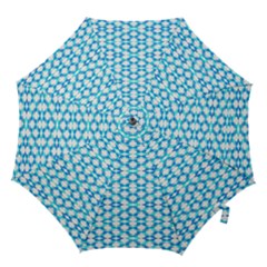 Fabric Geometric Aqua Crescents Hook Handle Umbrellas (large) by Bajindul