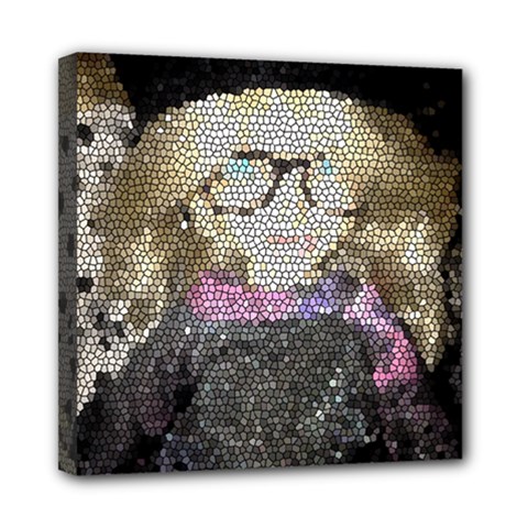 Cat Ears Doll Stained Glass Mini Canvas 8  X 8  (stretched) by snowwhitegirl