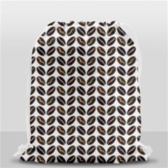 Coffee Beans Pattern Illustrator Drawstring Bag (small) by Wegoenart
