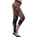 Full Moon Silhouette Tree Night Lightweight Velour Leggings View4