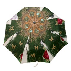 Vintage Llorona Collage Folding Umbrellas by snowwhitegirl