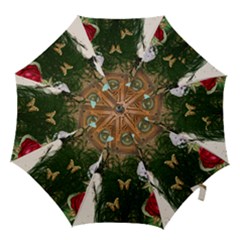 Vintage Llorona Collage Hook Handle Umbrellas (large) by snowwhitegirl