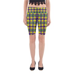 Plaid 3 Yoga Cropped Leggings by ArtworkByPatrick