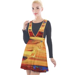 Rainbow Waves Plunge Pinafore Velour Dress by WILLBIRDWELL