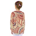 Pop Art Paisley Flowers Ornaments Multicolored 4 Background Solid Dark Red Kids  Long Sleeve Tee View2