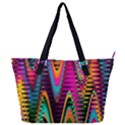 Multicolored Wave Distortion Zigzag Chevrons 2 Background Color Solid Black Full Print Shoulder Bag View1