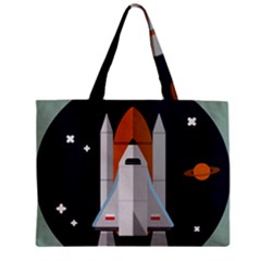 Rocket Space Universe Spaceship Zipper Mini Tote Bag by Pakrebo