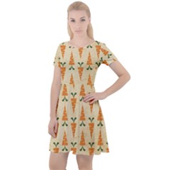 Patter Carrot Pattern Carrot Print Cap Sleeve Velour Dress  by Pakrebo