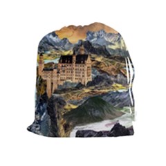 Castle Fantasy Landscape Stormy Drawstring Pouch (xl) by Pakrebo
