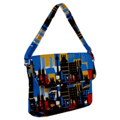 Architecture City House Window Buckle Messenger Bag by Pakrebo