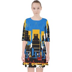 Architecture City House Window Pocket Dress by Pakrebo