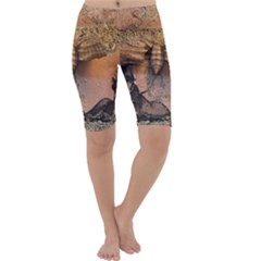 Night Moth Cropped Leggings  by Riverwoman