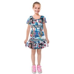 Tajah Olson Designs  Kids  Short Sleeve Velvet Dress by TajahOlsonDesigns