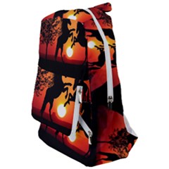 Sunset Horses Shadow Travelers  Backpack by Bajindul