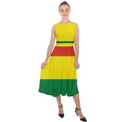 Bolivia Flag Midi Tie-back Chiffon Dress by FlagGallery