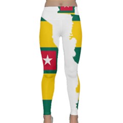 Togo Flag Map Geography Outline Classic Yoga Leggings by Sapixe