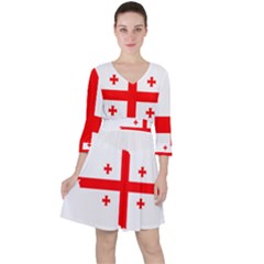 Borders Country Flag Geography Map Ruffle Dress by Sapixe
