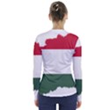 Hungary Country Europe Flag V-Neck Long Sleeve Top View2