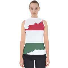 Hungary Country Europe Flag Mock Neck Shell Top by Sapixe