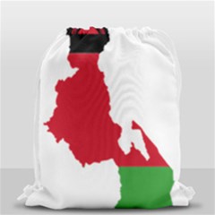 Malawi Flag Map Geography Outline Drawstring Bag (small) by Sapixe