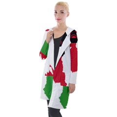 Malawi Flag Map Geography Outline Hooded Pocket Cardigan by Sapixe