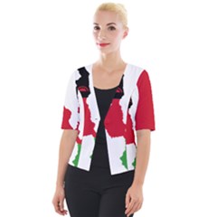 Malawi Flag Map Geography Outline Cropped Button Cardigan by Sapixe