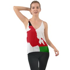 Malawi Flag Map Geography Outline Chiffon Cami by Sapixe