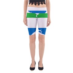 Sierra Leone Flag Map Geography Yoga Cropped Leggings by Sapixe