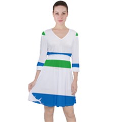 Sierra Leone Flag Map Geography Ruffle Dress by Sapixe
