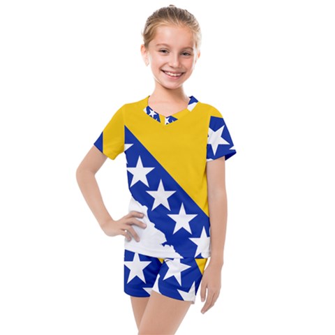 Bosnia And Herzegovina Country Kids  Mesh Tee And Shorts Set by Sapixe