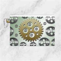 Gear Background Sprocket Canvas Cosmetic Bag (large) by HermanTelo