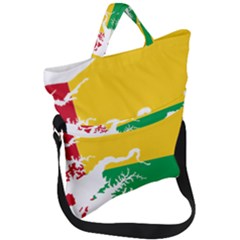 Guinea Bissau Flag Map Geography Fold Over Handle Tote Bag by Sapixe