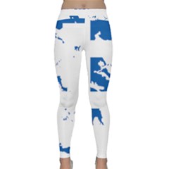 Greece Country Europe Flag Borders Classic Yoga Leggings by Sapixe