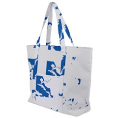 Greece Country Europe Flag Borders Zip Up Canvas Bag by Sapixe
